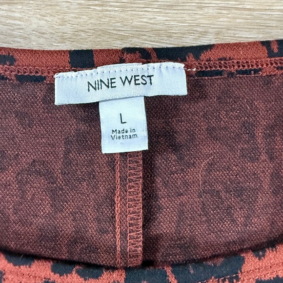 Nine West Leopard Print Sleeveless Dress Brown Black‎ Casual Mobwife Size L - Picture 2 of 8